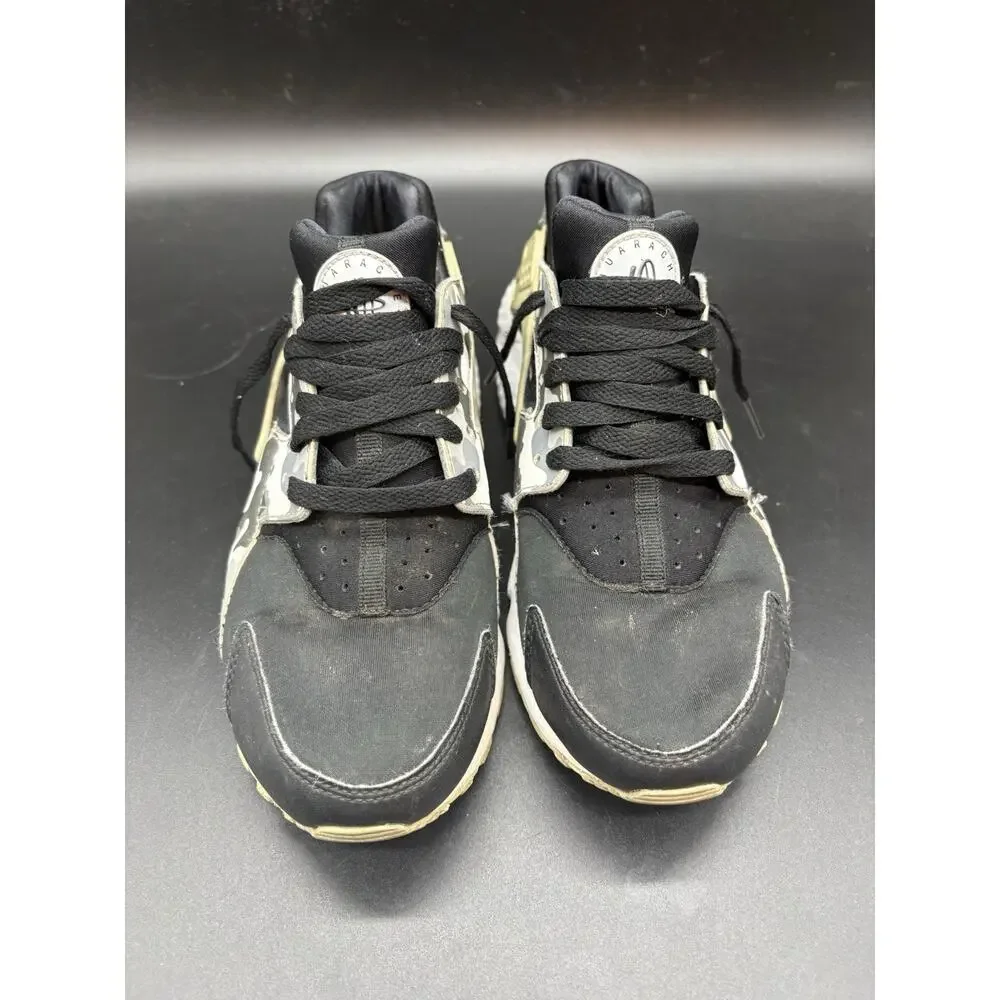 Nike Huarache Black Camo Shoe Sneaker AQ9052-001 Youth Size 7Y